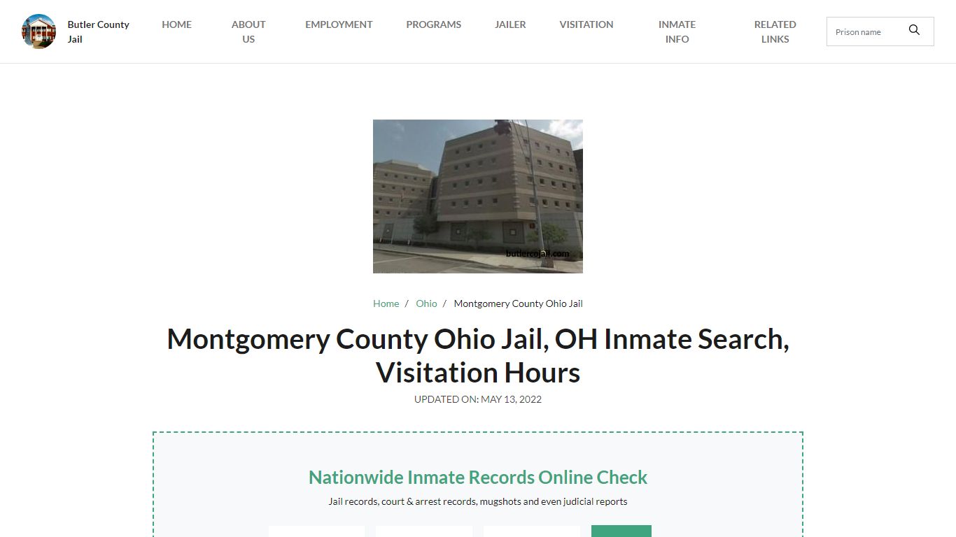 Montgomery County Ohio Jail, OH Inmate Search, Visitation Hours